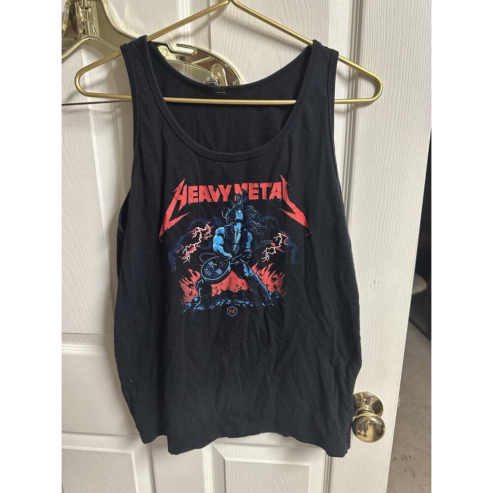 Flex Comics Black Tank Top Stronger Things Heavy Metal Grunge Med Small 40 Chest